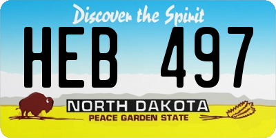 ND license plate HEB497