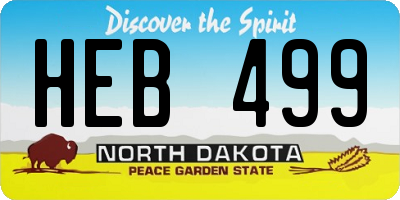 ND license plate HEB499