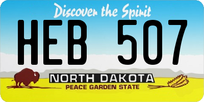 ND license plate HEB507