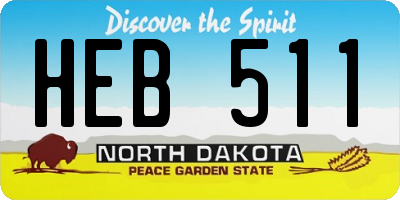 ND license plate HEB511
