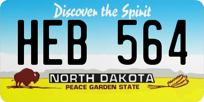 ND license plate HEB564