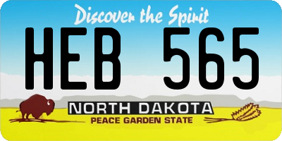 ND license plate HEB565
