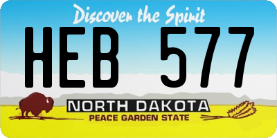 ND license plate HEB577