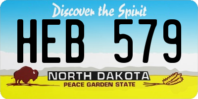 ND license plate HEB579