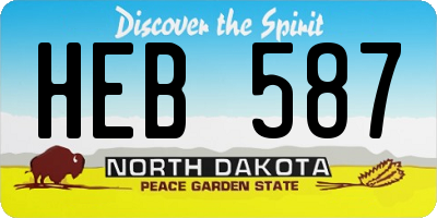 ND license plate HEB587