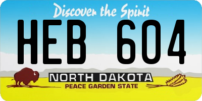 ND license plate HEB604