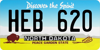 ND license plate HEB620