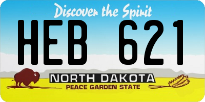 ND license plate HEB621