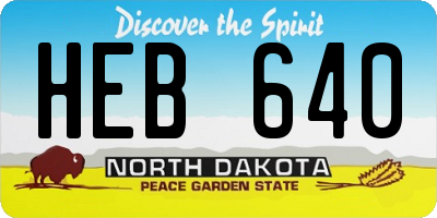 ND license plate HEB640