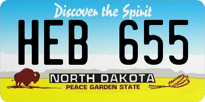 ND license plate HEB655