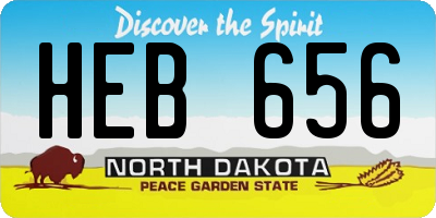 ND license plate HEB656