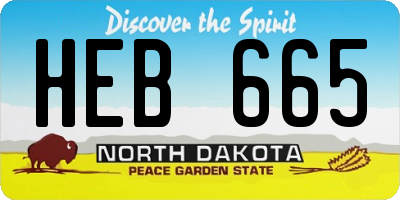 ND license plate HEB665