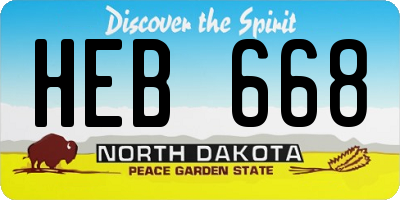 ND license plate HEB668