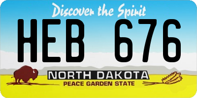 ND license plate HEB676