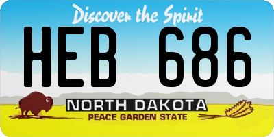 ND license plate HEB686