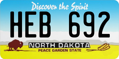 ND license plate HEB692