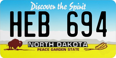 ND license plate HEB694