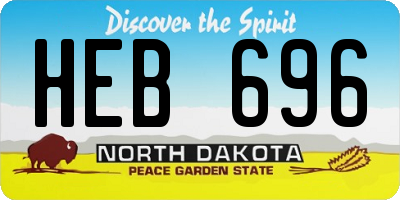 ND license plate HEB696