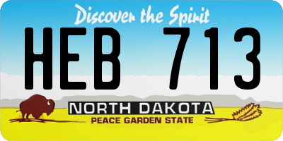 ND license plate HEB713