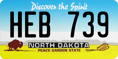 ND license plate HEB739