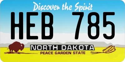 ND license plate HEB785