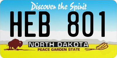 ND license plate HEB801