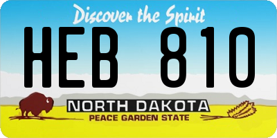 ND license plate HEB810