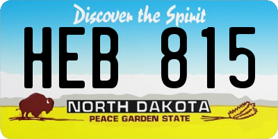 ND license plate HEB815