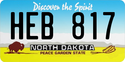 ND license plate HEB817