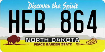 ND license plate HEB864