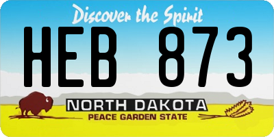 ND license plate HEB873