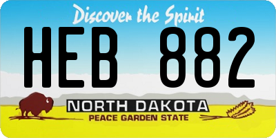 ND license plate HEB882