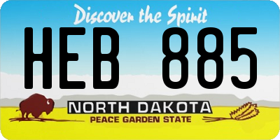 ND license plate HEB885