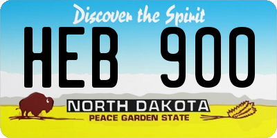 ND license plate HEB900