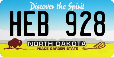 ND license plate HEB928