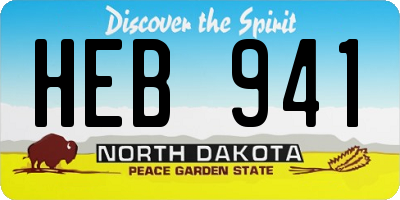 ND license plate HEB941