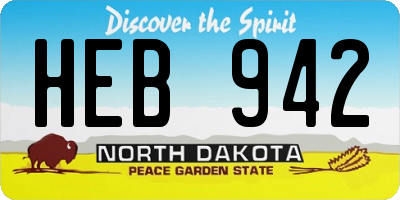 ND license plate HEB942