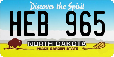 ND license plate HEB965