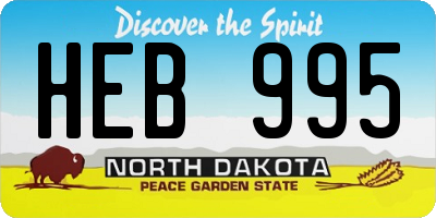 ND license plate HEB995