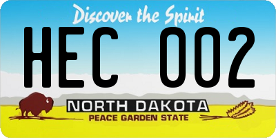 ND license plate HEC002