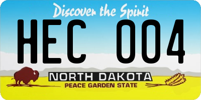 ND license plate HEC004
