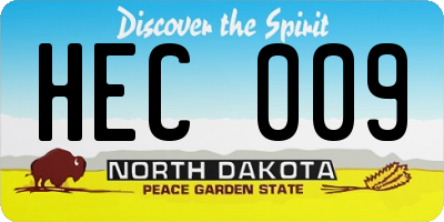 ND license plate HEC009