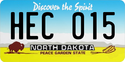 ND license plate HEC015