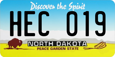 ND license plate HEC019