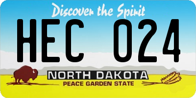 ND license plate HEC024