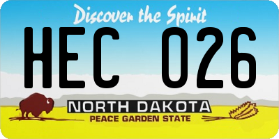 ND license plate HEC026