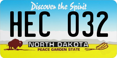 ND license plate HEC032