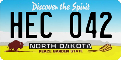 ND license plate HEC042