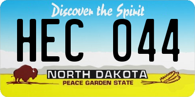 ND license plate HEC044