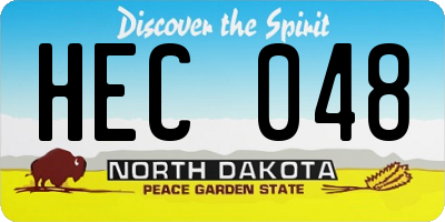 ND license plate HEC048